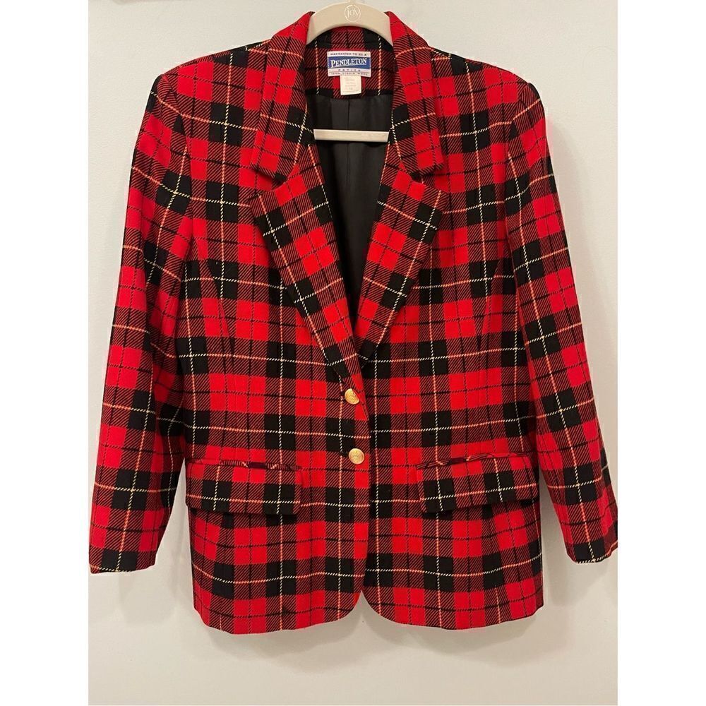 Vintage Pendleton plaid wool blazer - Picture 2 of 10